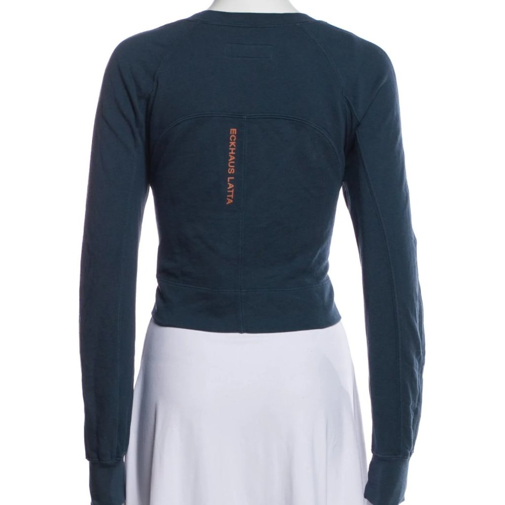 Eckhaus Latta Crew Neck Long Sleeve Crop Top